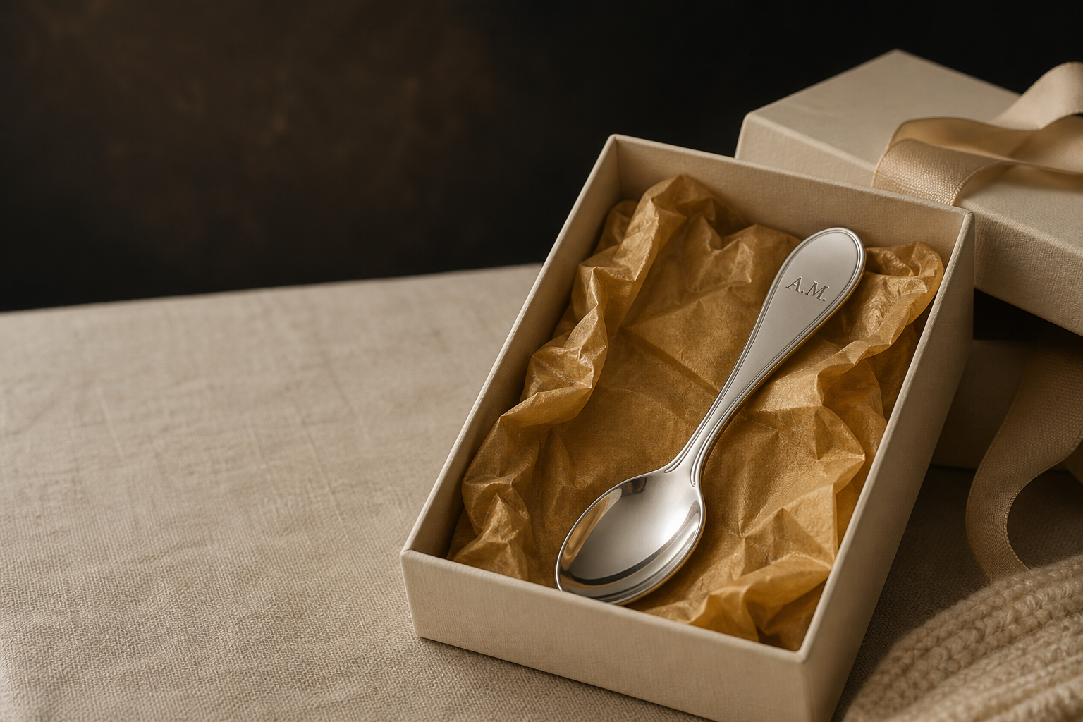 kinSilver spoon and keepsake packaging